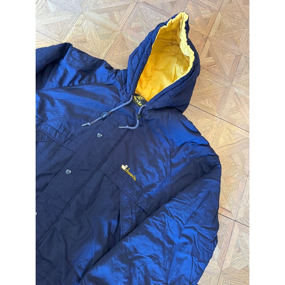 Vintage K-Products Schwan's Ice Cream Jacket Mens XL Navy Blue USA Made 10